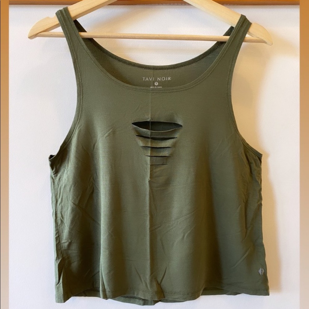 NWT Tavi Noir Laser Cut Tank in Olive